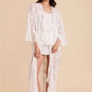 Birdy Grey White Minnie Jacquard Bridal Robe